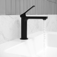 Смеситель для раковины IDDIS PARBL00i01K с донным клапаном, черный матовый