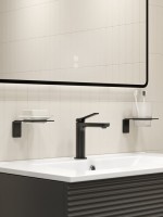 Смеситель для раковины IDDIS PARBL00i01K с донным клапаном, черный матовый