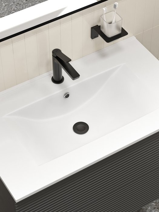 Смеситель для раковины IDDIS PARBL00i01K с донным клапаном, черный матовый