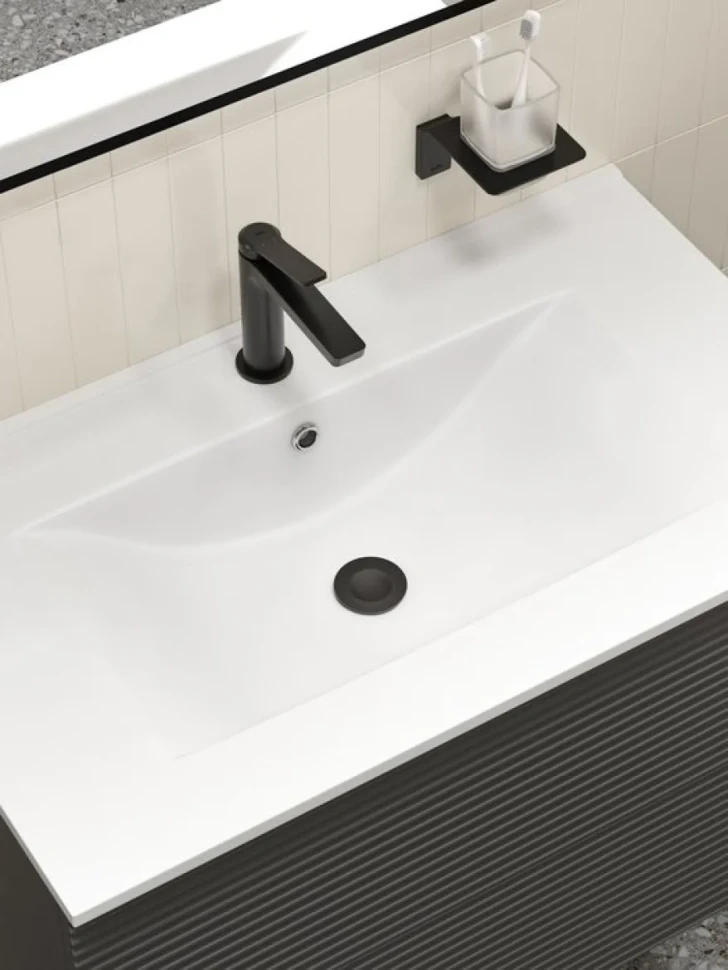Смеситель для раковины IDDIS PARBL00i01K с донным клапаном, черный матовый