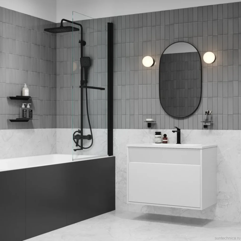 Смеситель для раковины IDDIS PARBL00i01K с донным клапаном, черный матовый