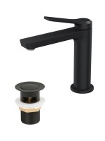 Смеситель для раковины IDDIS PARBL00i01K с донным клапаном, черный матовый