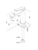 Смеситель для раковины IDDIS PARBL00i01K с донным клапаном, черный матовый