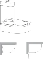 Шторка на ванну Ravak Rosa CVSK1 140/150 L Transparent, профиль сатин Шторка на ванну Ravak Rosa CVSK1 140/150 L Transparent, профиль сатин