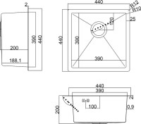 Мойка кухонная Steel Hammer SH 4444 BRONZE бронза