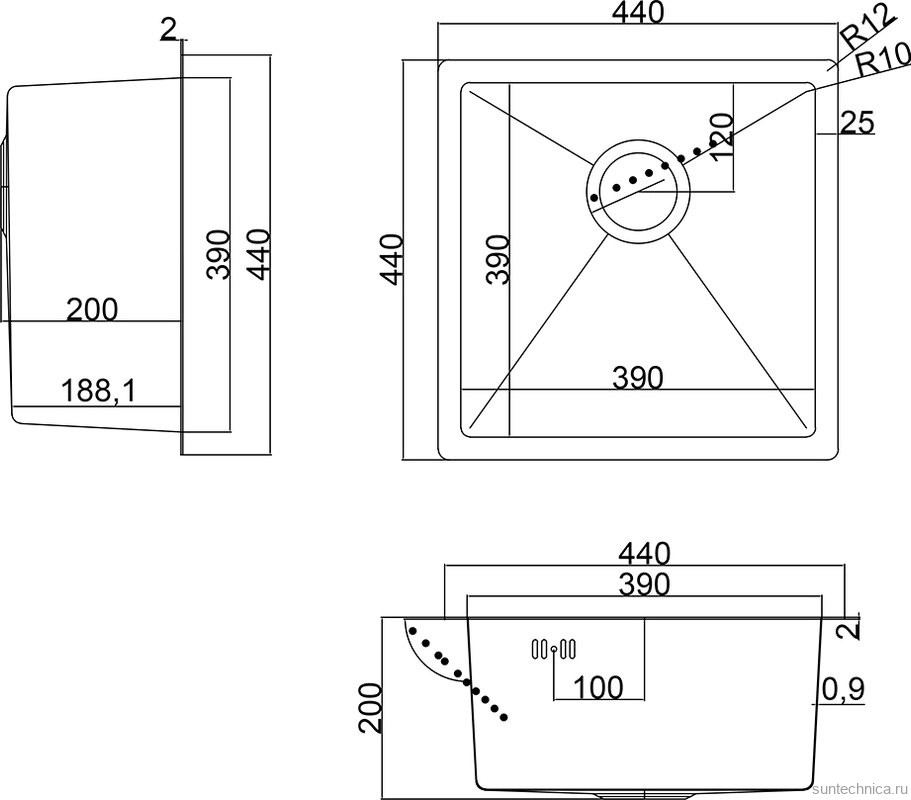 Мойка кухонная Steel Hammer SH 4444 BRONZE бронза