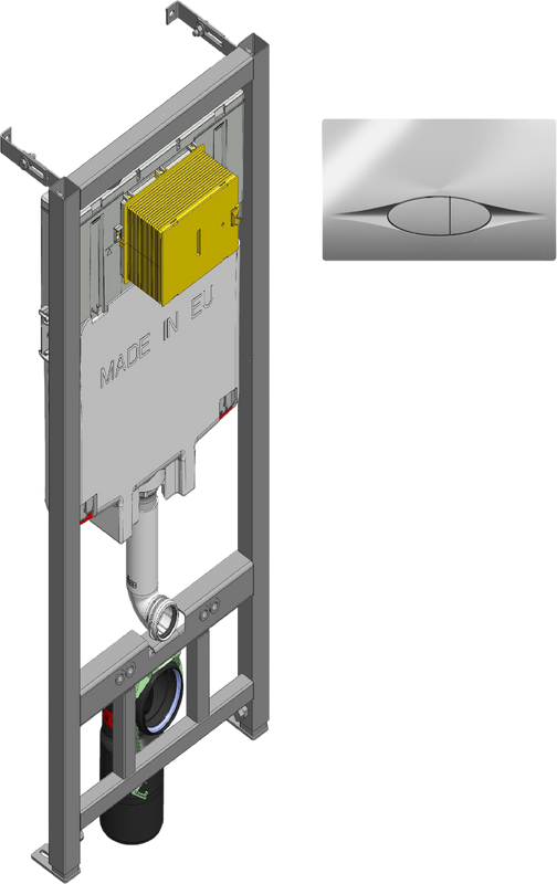 Комплект Унитаз подвесной Jacob Delafon Elite EDX114RU-00 безободковый + Инсталляция E21822-CP с кнопкой хром
