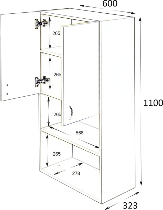 Шкаф Orange Смайл SM-60SR3 белый