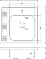 Мойка кухонная Emar Steel T6060RQ R