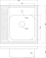 Мойка кухонная Emar Steel T6060RQ R Мойка кухонная Emar Steel T6060RQ R