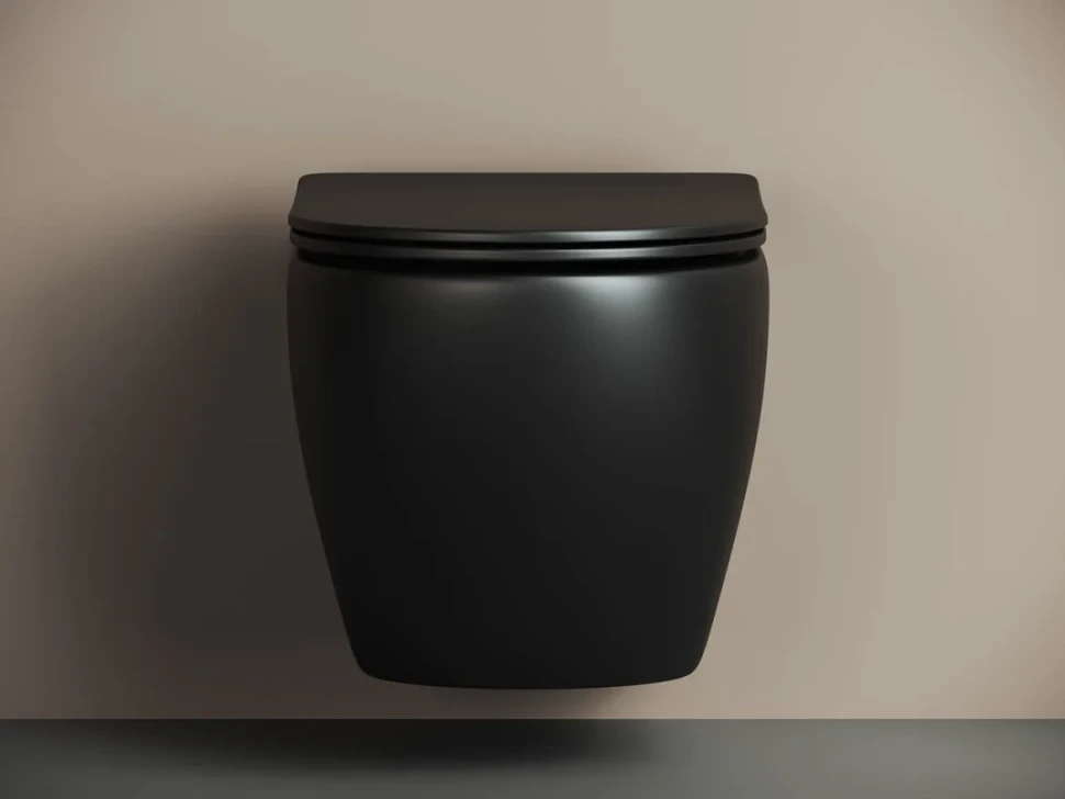 Комплект Унитаз подвесной Ceramicanova Metropol CN4002MB безободковый, с микролифтом + Инсталляция Envision CN1002CH + Кнопка Flat, хром