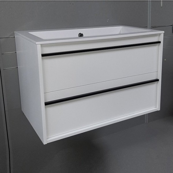 Тумба с раковиной Aquanet Lino 70 белый матовый