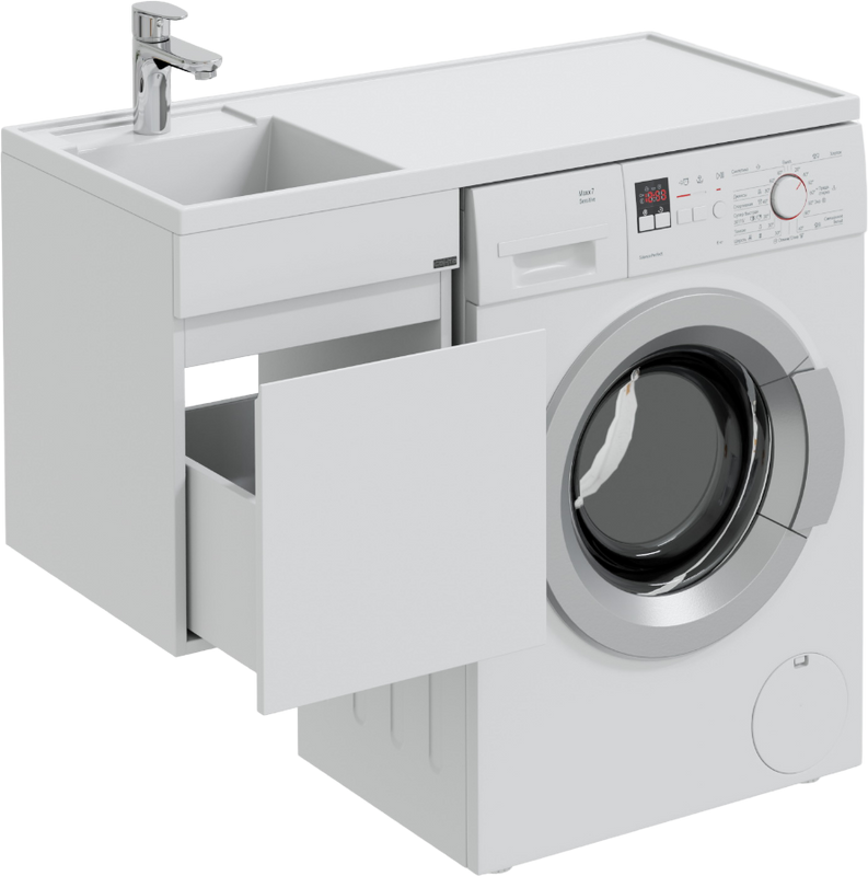 Мебель для ванной комнаты СаНта Марс 38 L 1 ящик, подвесная, для стиральной машины