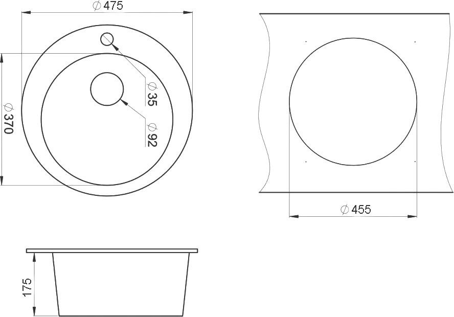 Мойка кухонная Emar Quartz EMQ-1475.C Антрацит