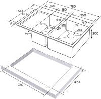 Комплект Мойка Paulmark Kroner PM227851-BGR брашированное золото R + Измельчитель Intenso