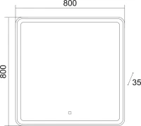Зеркало Emmy Моника 250654 80х80, белое, с LED-подсветкой