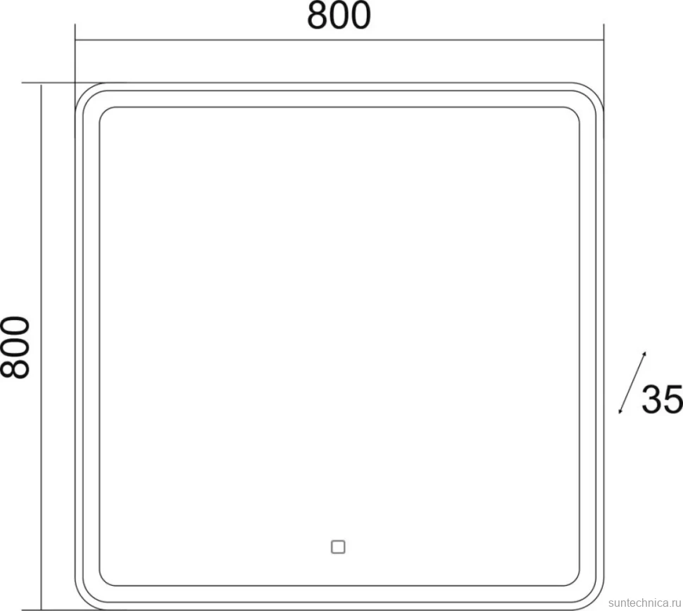 Зеркало Emmy Моника 250654 80х80, белое, с LED-подсветкой