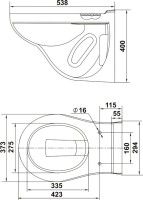 Комплект Унитаз подвесной Керамин Гранд CDB00022812 безободковый, с микролифтом + Инсталляция Grohe Rapid SL 38772001 3 в 1 с кнопкой смыва
