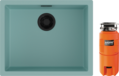 Комплект Мойка Omoikiri Yamakawa 55-U/I-AZ azur blue + Измельчитель Nagare slim 900