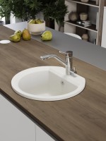 Мойка кухонная Domaci Римини DGD 51-650 белая Мойка кухонная Domaci Римини DGD 51-650 белая