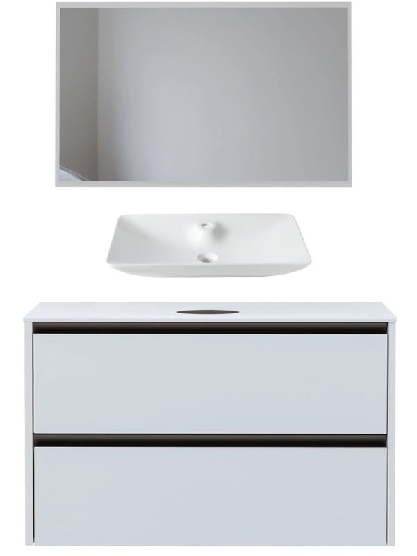 Мебель для ванной комнаты Allen Brau Activity 120 с подсветкой, матовый белый, олива браш, столешница белая, раковина Fantasy Y 64x40, белая