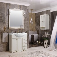 Зеркало Opadiris Клио Тибет 85 85 слоновая кость, с полкой