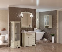 Зеркало Opadiris Клио Тибет 85 85 слоновая кость, с полкой