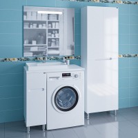 Тумба с раковиной СаНта Лондон 29 L напольная, 2 ящика, для стиральной машины