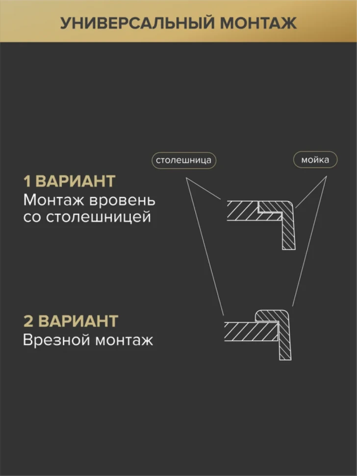 Мойка кухонная РМС MRK-7851G R c дозатором, нержавеющая сталь, золото