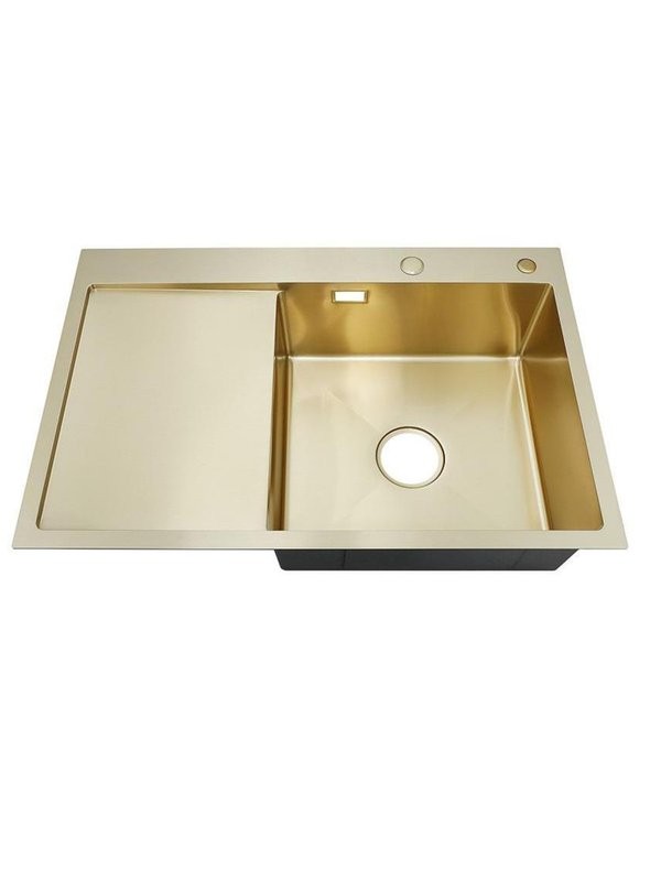 Мойка кухонная РМС MRK-7851G R c дозатором, нержавеющая сталь, золото