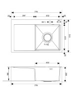 Мойка кухонная РМС MRK-7851G R c дозатором, нержавеющая сталь, золото