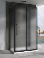 Душевой уголок Abber Schwarzer Diamant AG30120BMH-S80BM-S80BM 120х80 см, профиль матовый черный, стекло матовое