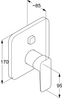 Встраиваемый смеситель для душа и ванны Kludi Pure&Style 406593975 черный матовый, с внутренней частью 88011