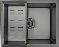 Мойка кухонная Gappo GS5040-6 с коландером, графит