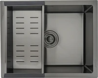 Мойка кухонная Gappo GS5040-6 с коландером, графит
