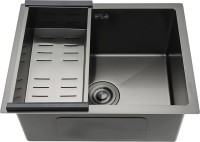 Мойка кухонная Gappo GS5040-6 с коландером, графит