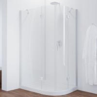 Душевой уголок Vegas Glass AFS-F 110*100 01 01 L профиль белый, стекло прозрачное