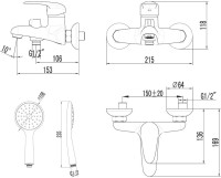 Смеситель для ванны с душем Lemark Pramen LM3314C