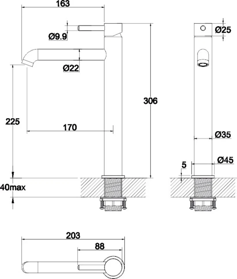Смеситель для раковины WHITECROSS Y Y1212GM оружейная сталь