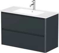 Тумба под раковину без столешницы Allen Brau Gravity 100 2 ящика, матовый антрацит