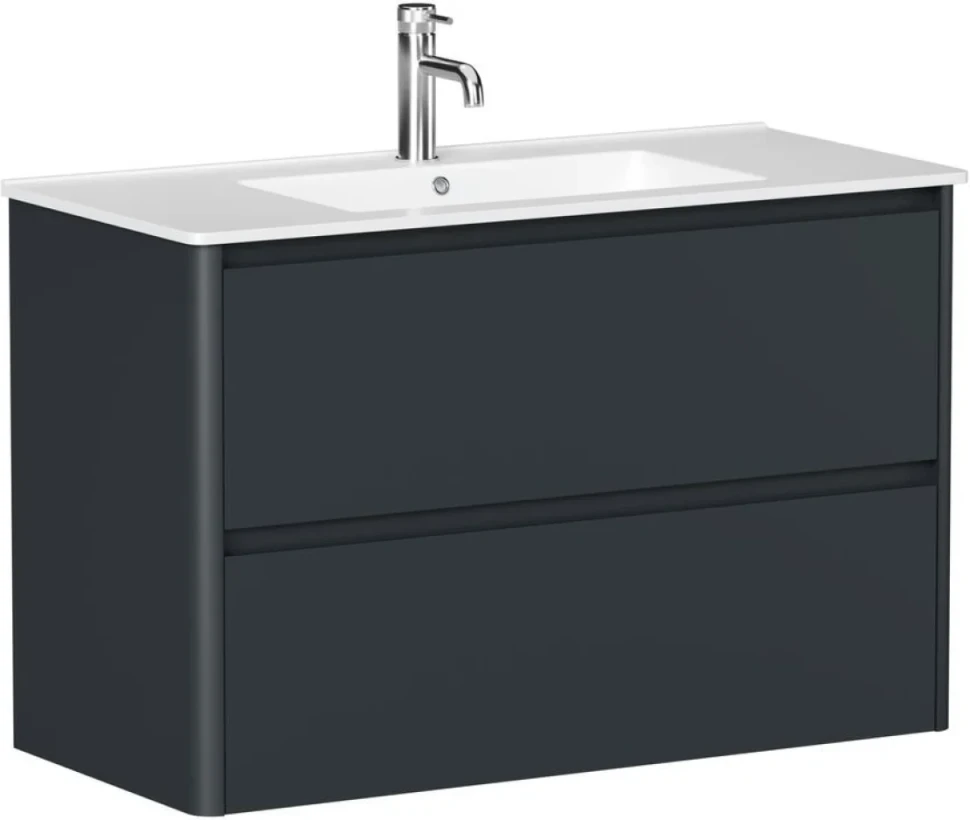 Тумба под раковину без столешницы Allen Brau Gravity 100 2 ящика, матовый антрацит