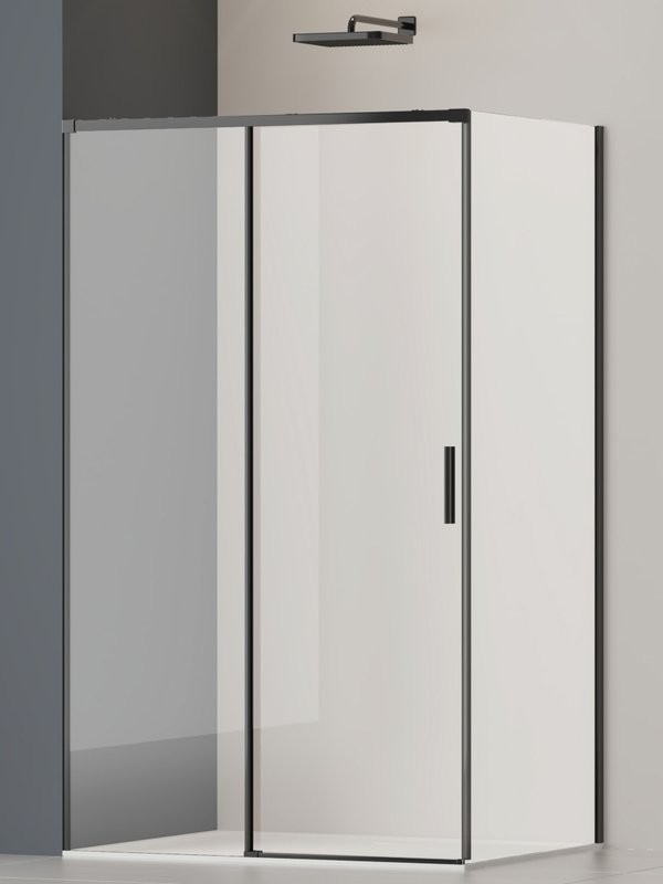 Душевой уголок Vincea Soft 2 VSR-3SO28013CLB 130х80 см, профиль черный, стекло прозрачное