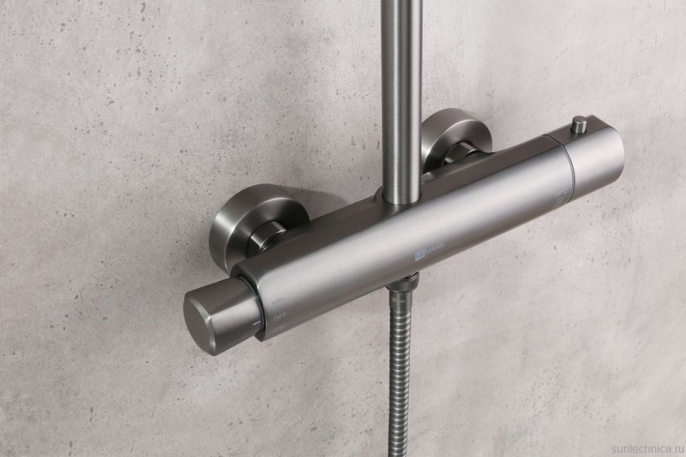 Душевая стойка Lemark Bronx LM3770GM c термостатом, графит