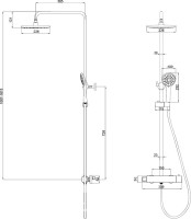 Душевая стойка Lemark Bronx LM3770GM c термостатом, графит