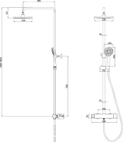 Душевая стойка Lemark Bronx LM3770GM c термостатом, графит