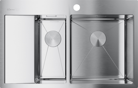 Комплект Мойка Omoikiri Akisame 78-2-IN-R нержавеющая сталь + Измельчитель Nagare slim 500