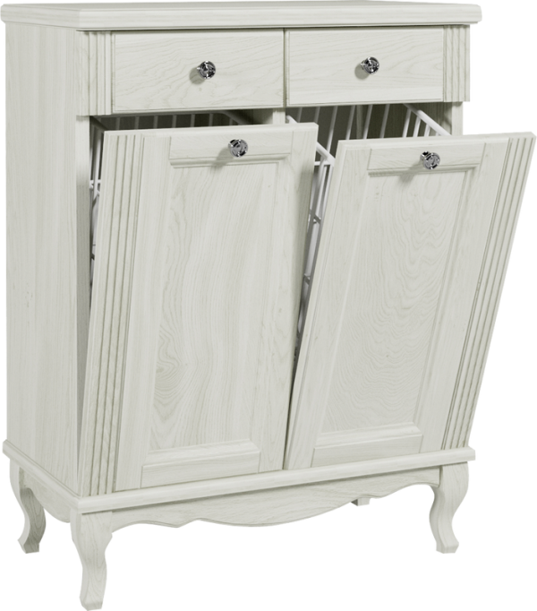 Тумба ValenHouse Лиора 65 с 2 бельевыми корзинами, слоновая кость, фурнитура хром