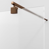 Душевая перегородка Wasserkraft Rur 30W 100 см, профиль розовое золото, стекло матовое