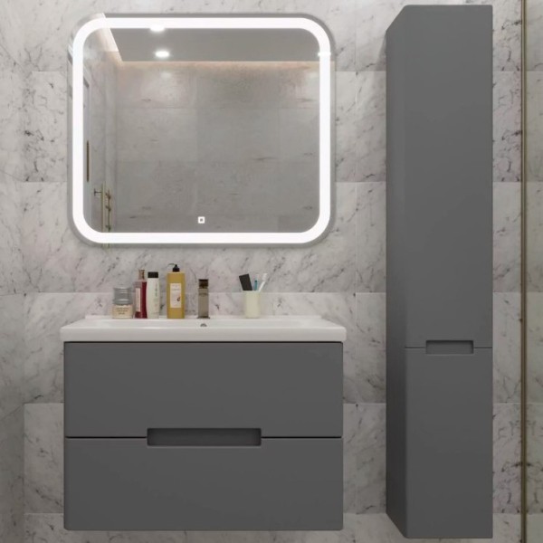 Мебель для ванной комнаты SanStar Noche 70 подвесная, графит софт, Миранда 70