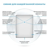 Зеркало Wellsee 7 Rays’ Spectrum 70х85 черное матовое